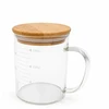 Stiklinis puodelis su bambukiniu dangteliu ir matavimo skale 250 ml