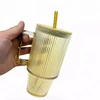 Stiklinis puodelis su šiaudeliu "BAMBOO"