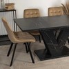 Mebel Elite Išskleidžiamas stalas, 120–160 cm, juodo marmuro spalvos