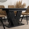 Mebel Elite Išskleidžiamas stalas, 120–160 cm, juodo marmuro spalvos