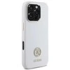 Guess GUHCP16LM4DGPH Apple iPhone 16 Pro 6.3″ baltos spalvos kietas dėklas Silicone Logo Strass 4G