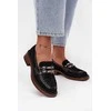 Suede Women's Loafers with Decoration D&amp;A MR52-176 Juodas