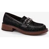Suede Women's Loafers with Decoration D&amp;A MR52-176 Juodas