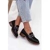 Suede Women's Loafers with Decoration D&amp;A MR52-176 Juodas