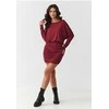 Suknelė moteriška bordo ilgomis rankovėmis Makadamia