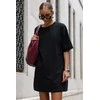 Suknelė moteriška juoda oversized marškinėlių stiliaus SELLA