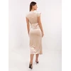 Suknelė smėlio spalvos IT SK 21171 – elegancijai ir patogumui kasdienai.