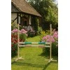 Šuolių kliūtis hobby horse žaidimui 120 cm šviesiai mėlyna ir rožinė