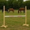 Šuolių kliūtis vaikiška šviesiai rožinė medinė 120 cm