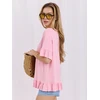 Šviesiai rožinė oversize palaidinė moterims