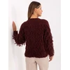 Megztinis moteriškas bordo su kutais rudeniui