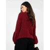 Moteriškas oversize megztinis bordo spalvos