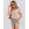 Moteriški smėlio spalvos marškinėliai T-shirt-RV-TS-A1095.33