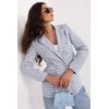 Tamsiai mėlyna moteriška švarkelė su pepito raštu Italy Moda