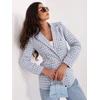 Tamsiai mėlyna moteriška švarkelė su pepito raštu Italy Moda