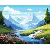 Tapyba pagal skaičius Alpių slėnis su kriokliu, 40 × 50 cm