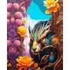 Tapyba pagal skaičius Fantazijos miško padaras tarp gėlių 40 × 50 cm