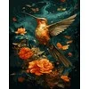 Tapyba pagal skaičius Kolibris ir oranžinės rožės 40 × 50 cm