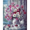 Tapyba pagal skaičius Pastelinių gėlių kompozicija vazose 40 × 50 cm