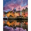 Tapyba pagal skaičius Spalvingas uostamiestis prie vandens 40 × 50 cm