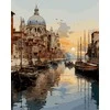 Tapyba pagal skaičius Venecijos saulėlydžio kanalas 40 × 50 cm
