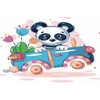 Tapybos pagal skaičius rinkinys „Pandos vairavimo žaislinis automobilis“ 20 × 30 cm