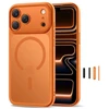 Tech-Protect Magpeak Magsafe CC dėklas, skirtas iPhone 17 Pro Max - Matinis Oranžinis