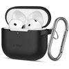 Tech-Protect Silikoninis dėklas su kabliuku, skirtas AirPods 4 - Juodas