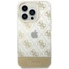 Guess GUHCP14LHG4MHG Apple iPhone 14 Pro6,1" auksinis kietasis dėklas 4G šablono scenarijus