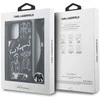 Karl Lagerfeld dėklas, skirtas IPHONE 16 KLHCP16SPGGRMPCK, suderinamas su „MagSafe“ (CRSSBY grūdėtas PU su raštu ir logotipu), juodas