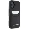 Karl Lagerfeld HC Grained PU Cardslot metalinis pailgas iPhone 16 dėklas - Juodas