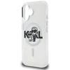Karl Lagerfeld IML Glitter Karl and Choupette Sketch MagSafe dėklas iPhone 16 skaidrus