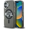 Karl Lagerfeld IML Glitter Karl and Choupette Sketch MagSafe dėklas Apple iPhone 16 juodos spalvos