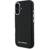 Karl Lagerfeld Grained PU Repeated Logo MagSafe dėklas skirtas Apple iPhone 16 juodos spalvos