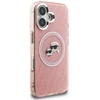 Karl Lagerfeld IML K&CH Heads Repeated Logo MagSafe dėklas Apple iPhone 16 rožinės spalvos