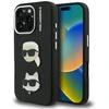 Karl Lagerfeld Grained PU K&CH Heads dėklas skirtas Apple iPhone 16 Pro juodos spalvos
