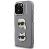 Karl Lagerfeld Grained PU K&CH Heads dėklas skirtas Apple iPhone 16 Pro Max pilkos spalvos