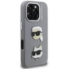 Karl Lagerfeld Grained PU K&CH Heads dėklas skirtas Apple iPhone 16 Pro Max pilkos spalvos