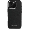 Karl Lagerfeld Grained PU Repeated Logo MagSafe dėklas skirtas Apple iPhone 16 Pro Max juodos spalvos