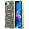 „Guess IML Metal Glitter 4G Circle Triangle MagSafe“ dėklas, skirtas iPhone 16e - ruda