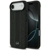 Dėklas Mercedes Leather Laurel Leaves Stripes MagSafe skirtas Apple iPhone 17 Air juodos spalvos