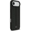 Dėklas Mercedes Leather Laurel Leaves Stripes MagSafe skirtas Apple iPhone 17 Air juodos spalvos