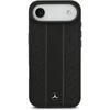Dėklas Mercedes Leather Laurel Leaves Stripes MagSafe skirtas Apple iPhone 17 Air juodos spalvos