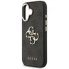 Guess PU odos 4G Metal Logo Gold Frame dėklas skirtas iPhone 17 juodos spalvos