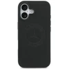 Original dėklas MERCEDES Leather Vintage Logo MagSafe skirtas Apple iPhone 17 juodos spalvos
