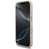 Guess PU Leather 4G Metal Logo Gold Frame dėklas skirtas Apple iPhone 17 Pro rožinės spalvos