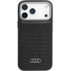 Dėklas Audi GT Synthetic Leather MagSafe Apple iPhone 17 Pro juodos spalvos