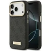 Guess 4G Logo Plate MagSafe dėklas Apple iPhone 17 Pro juodos spalvos