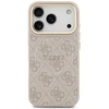 Guess PU odos 4G Gold Frame MagSafe dėklas skirtas iPhone 17 Pro rožinės spalvos