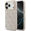 Guess PU odos 4G Gold Frame MagSafe dėklas skirtas iPhone 17 Pro rožinės spalvos